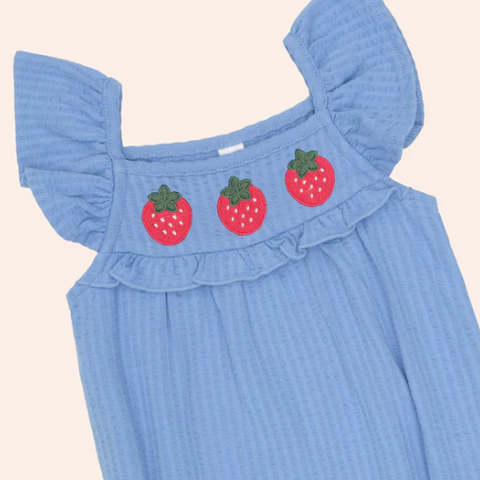 Huxbaby Starwberry Seersucker Bubble Romper