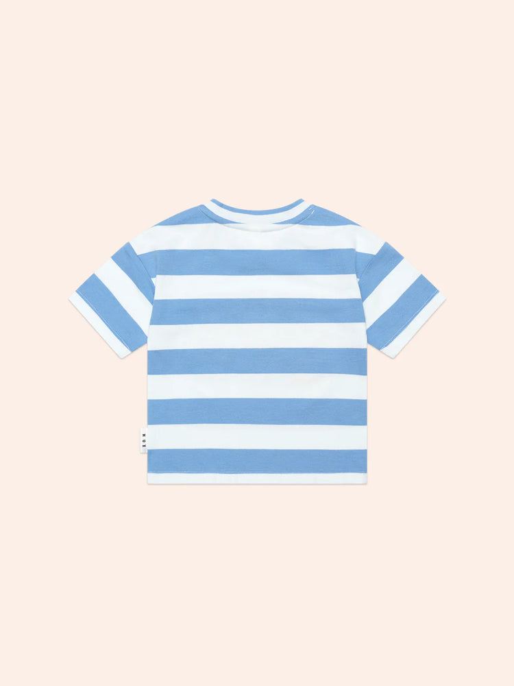 Huxbaby NAUTICAL BLUE SAILOR HUX STRIPE DROP SHOULDER TEE