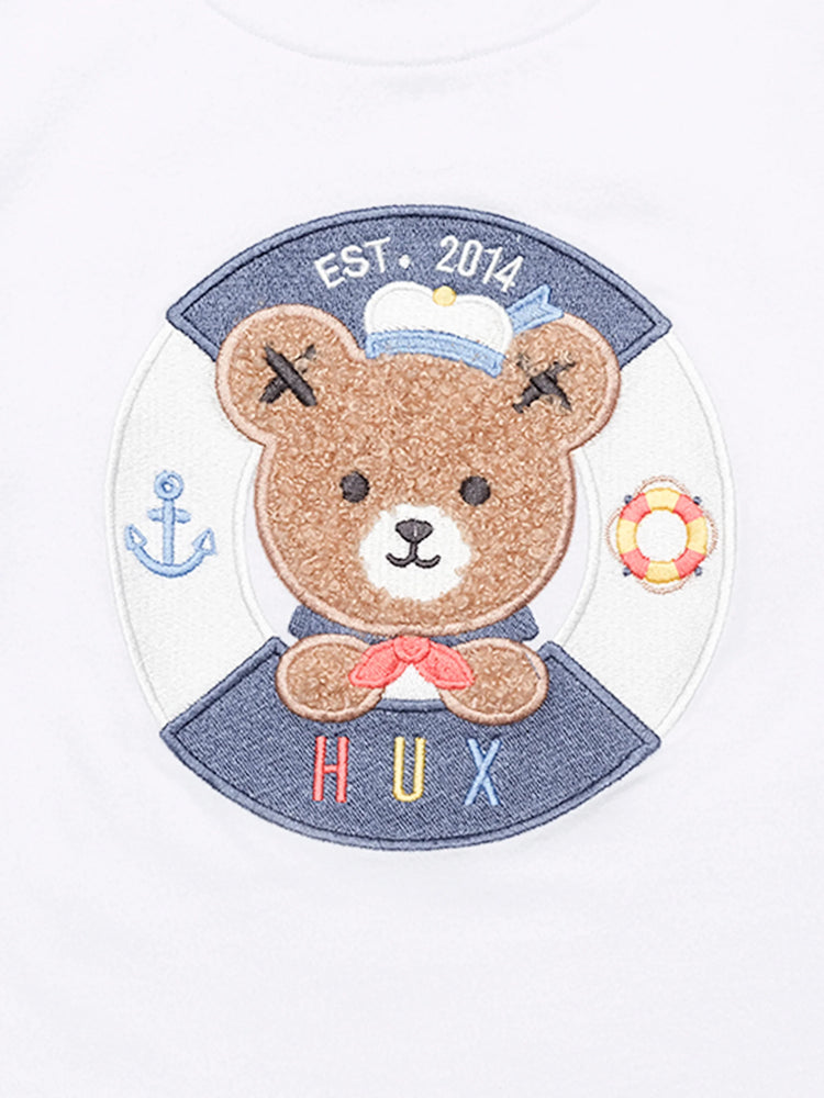 Huxbaby WHITE SAILOR HUX DROP SHOULDER TEE