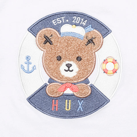 Huxbaby WHITE SAILOR HUX DROP SHOULDER TEE