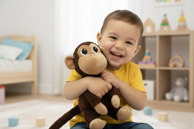 Les Ptipotos Zazou the Monkey, Mum & Baby