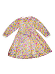 Meleze Hand Smocked Dress Long Sleeves Pink Yellow Floral 6M-8Y