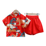 Chinese Style Ibis and Dragon Hanfu Boy Set