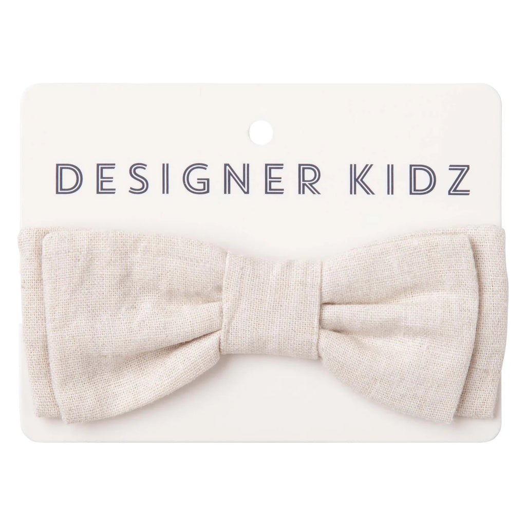 Desinger Kidz Finley Linen Bow Tie -Sand