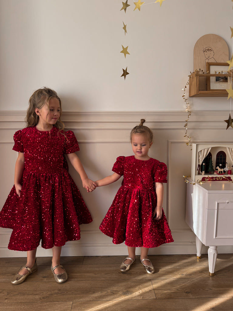 EllieEllie Scarlett Christmas Red Sequins Dress