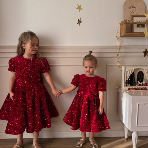 EllieEllie Scarlett Christmas Red Sequins Dress