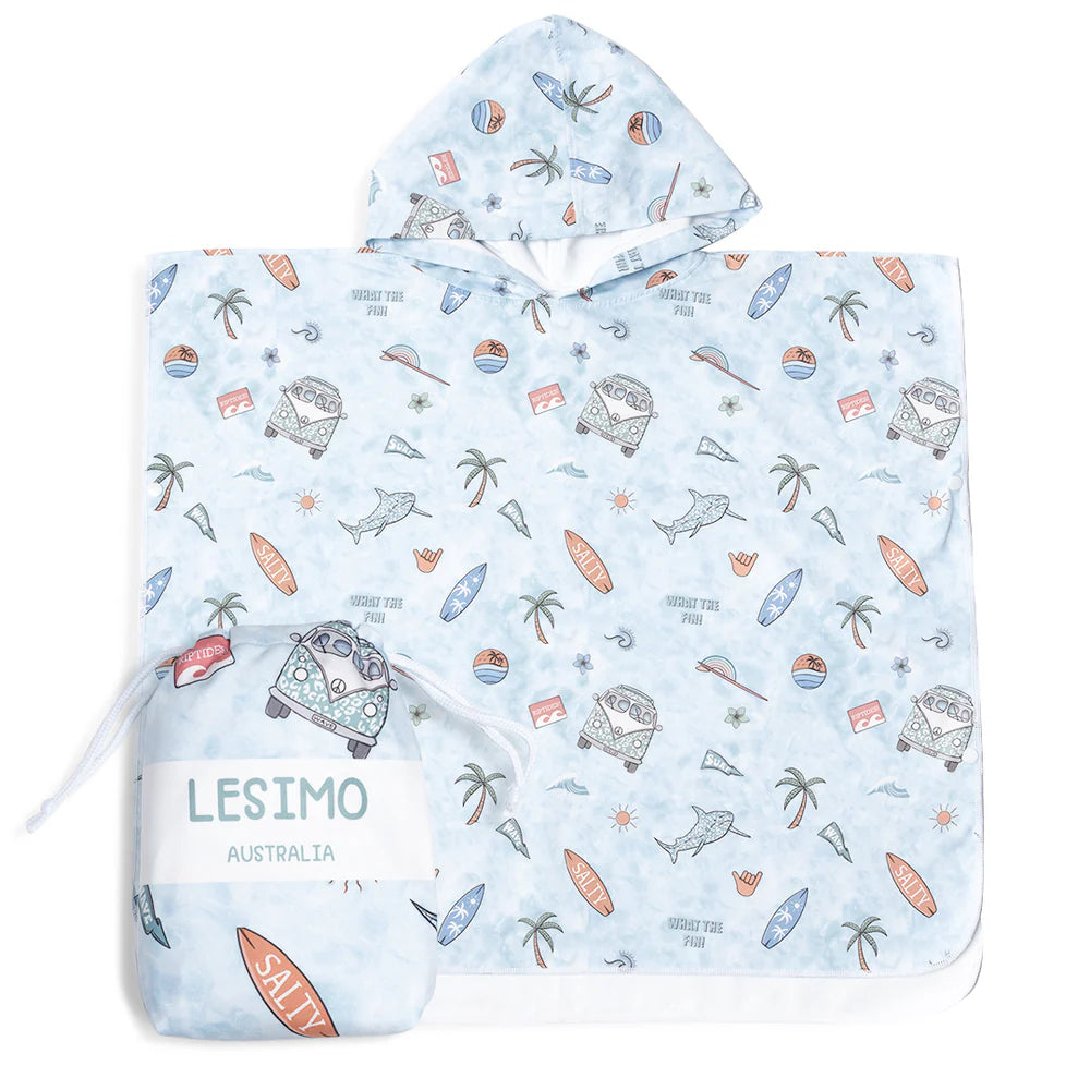 Lesimo Sand Free Kids Hooded Towel - Surf Fun