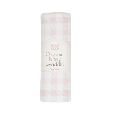 ALL4ELLA Organic jersey swaddle - Gingham Pink