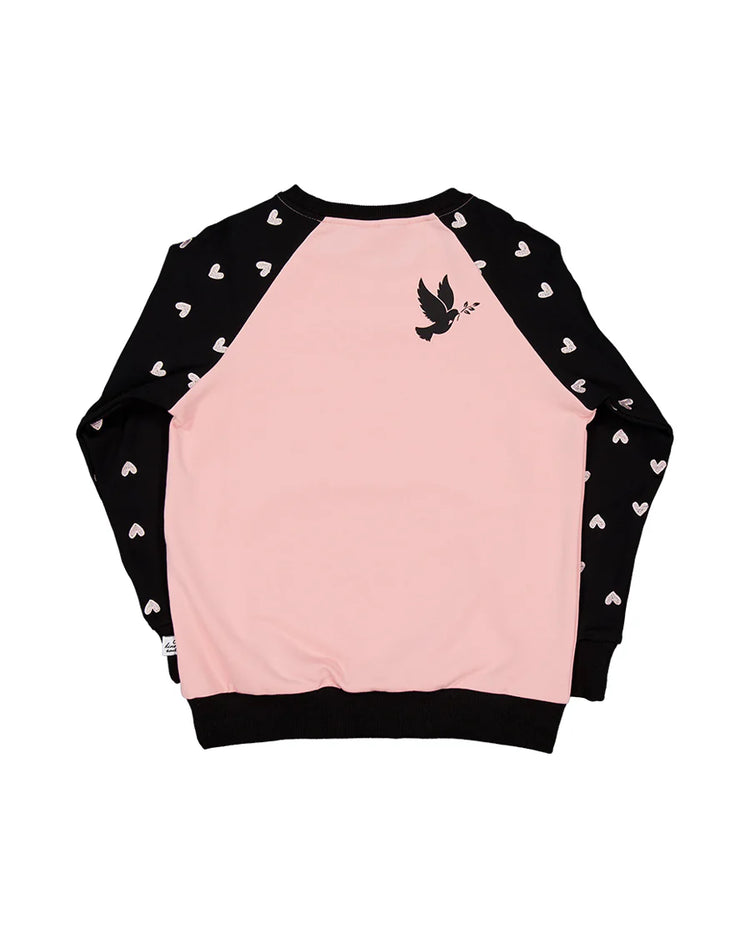RADICOOL KIDS LOVE CAT RAGLAN CREW