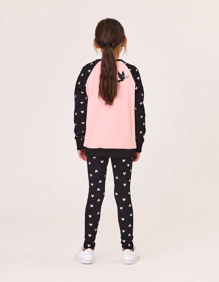 RADICOOL KIDS LOVE CAT RAGLAN CREW