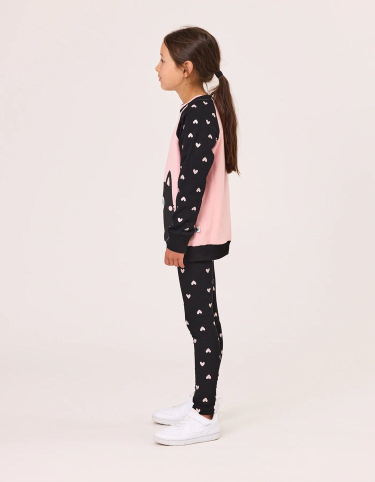 RADICOOL KIDS LOVE CAT RAGLAN CREW