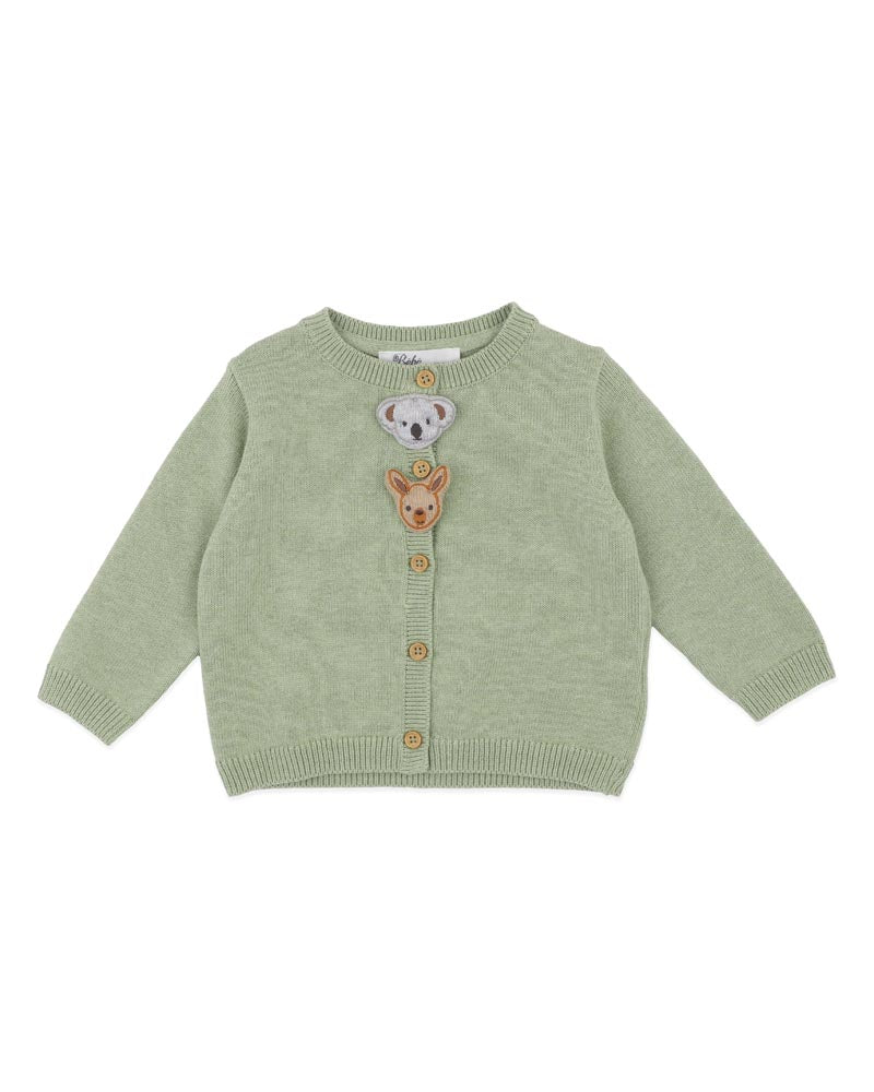 BEBE AUSTRALIANA ORGANIC  NOVELTY CARDIGAN