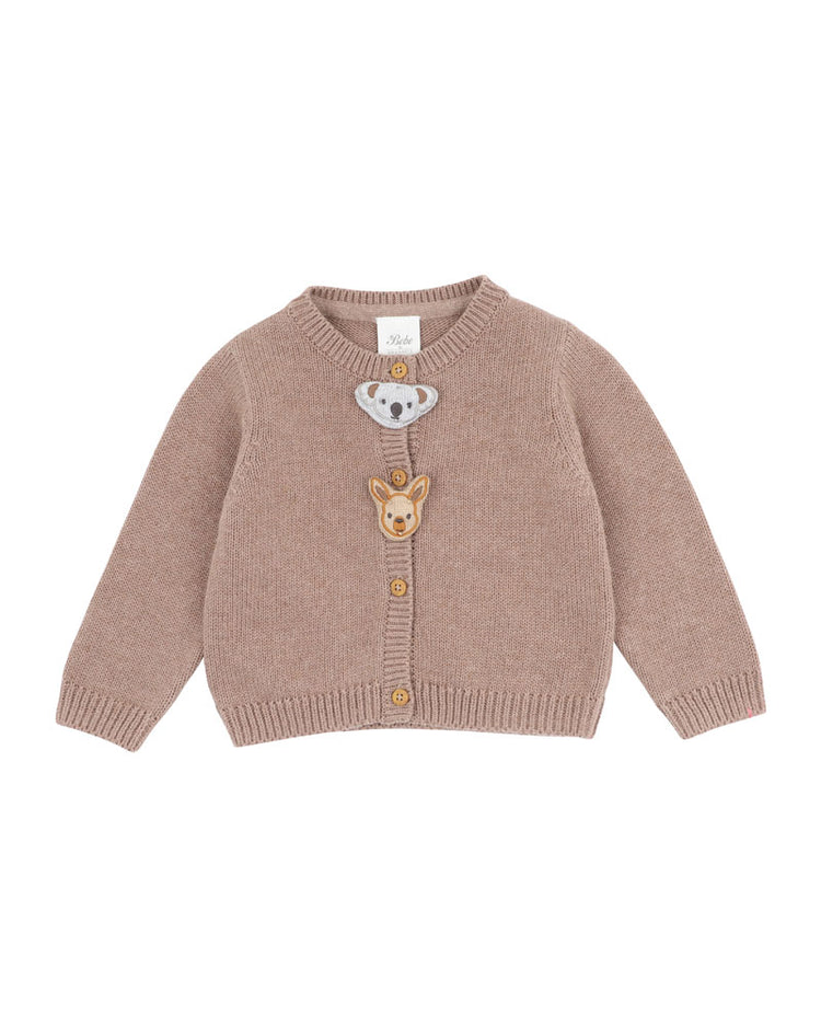 BEBE BAILEY ANIMAL FACE CARDIGAN