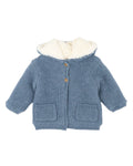 BEBE BLUE MARL KNITTED HOODED JACKET
