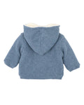 BEBE BLUE MARL KNITTED HOODED JACKET