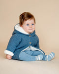 BEBE BLUE MARL KNITTED HOODED JACKET