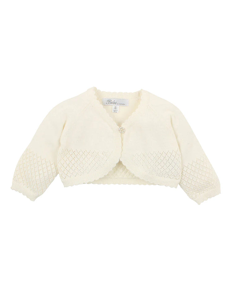 BEBE POINTELLE CARDIGAN 3-7YRS