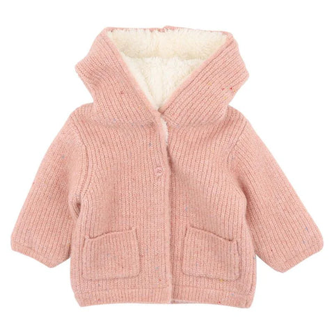 BEBE  ROSE KNITTED HOODED  CARDIGAN