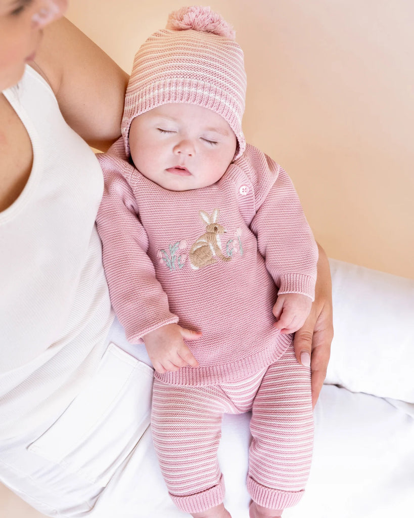 BEBE FERN BUNNY ORGANIC KNITTED JUMPER