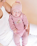BEBE FERN STRIPE ORGANIC KNITTED LEGGINGS