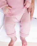BEBE FERN STRIPE ORGANIC KNITTED LEGGINGS
