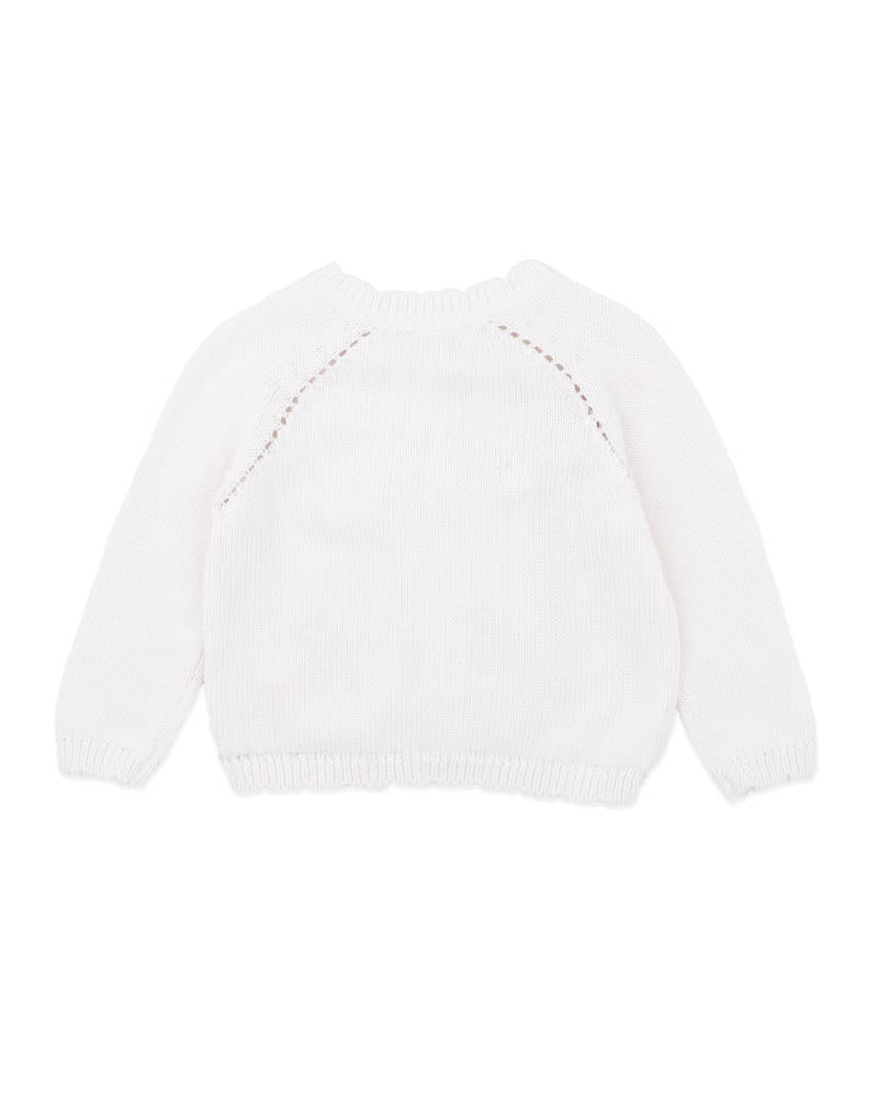 BEBE FERN HAND EMB. ORGANIC CARDIGAN