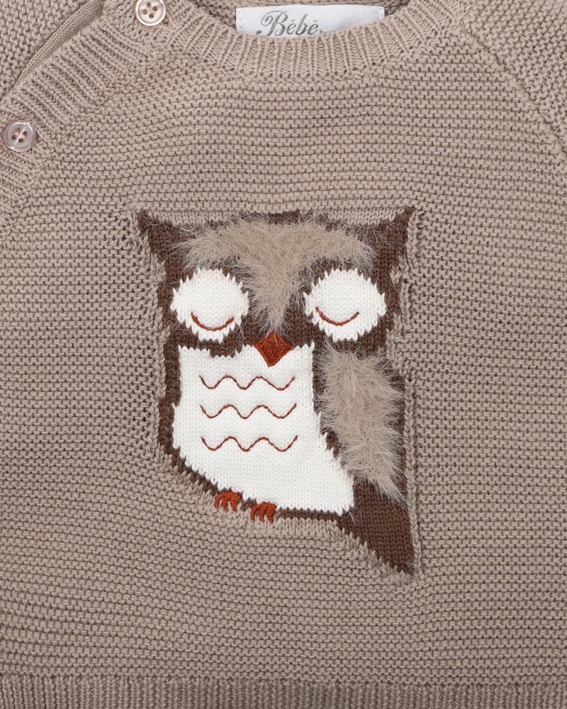 BEBE ELI OWL KNITTED JUMPER