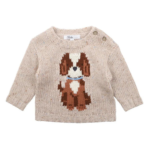 BEBE AUSTIN SPECKLE DOG JUMPER