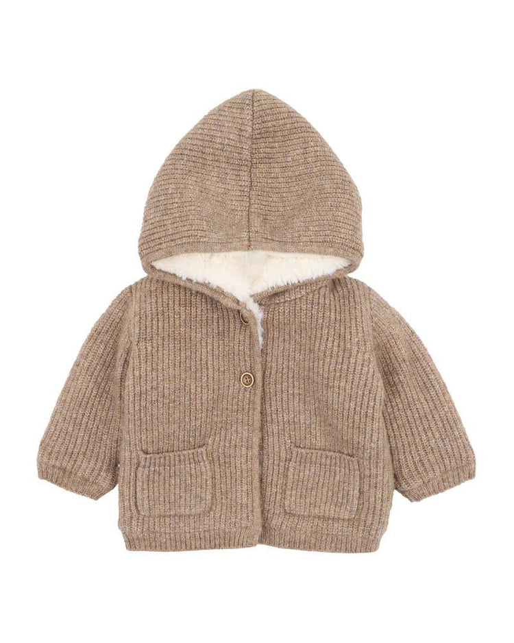 BEBE BISCUIT KNITTED HOODED JACKET