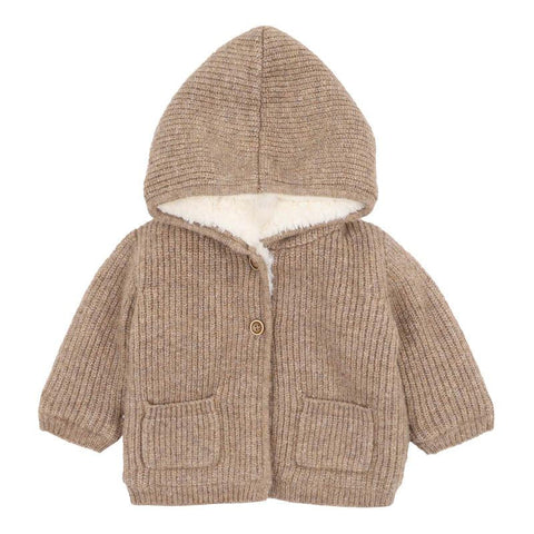 BEBE BISCUIT KNITTED HOODED JACKET