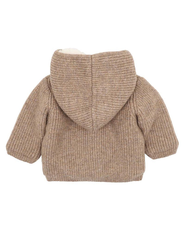 BEBE BISCUIT KNITTED HOODED JACKET