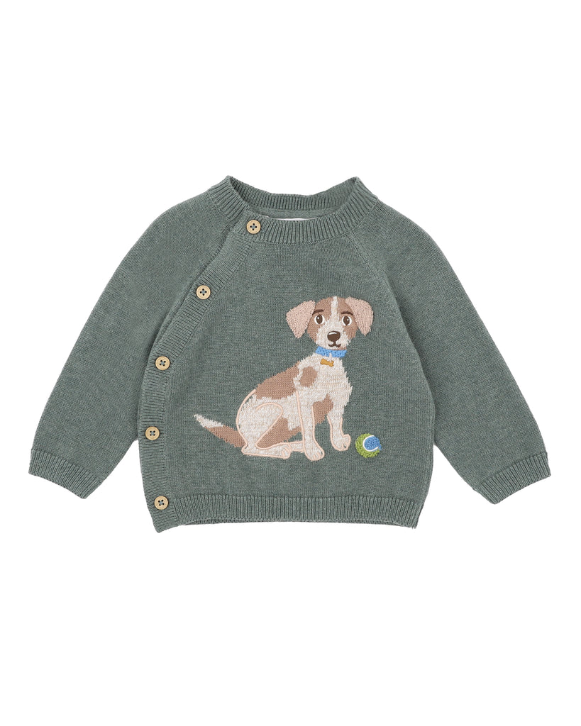 BEBE OTTO PROUD PUPPY ORGANIC KNITTED JUMPER