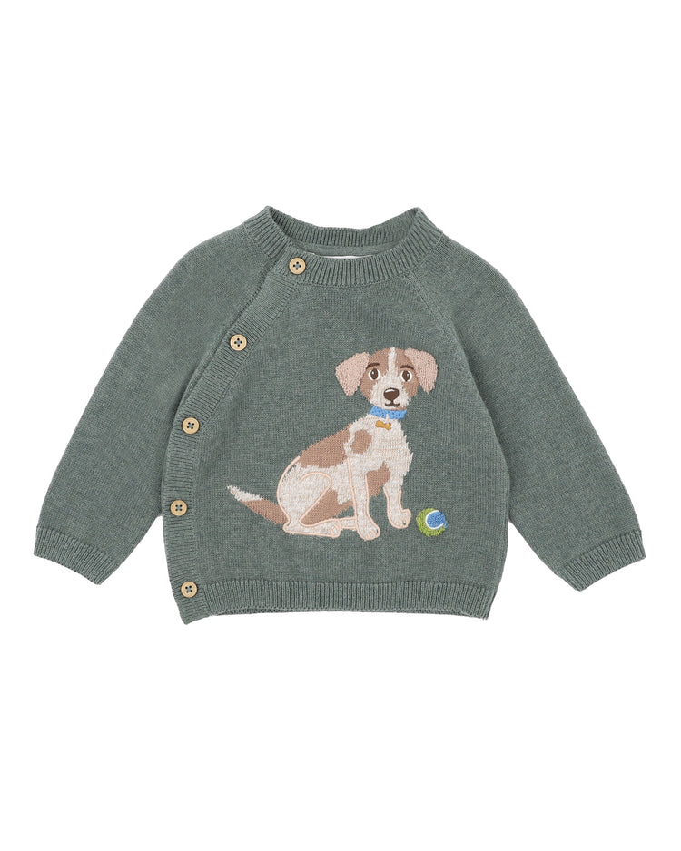 BEBE OTTO PROUD PUPPY ORGANIC KNITTED JUMPER