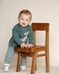 BEBE OTTO STRIPE ORGANIC KNITTED LEGGINGS