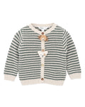 BEBE OTTO STRIPE ORGANIC KNITTED CARDIGAN
