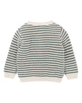 BEBE OTTO STRIPE ORGANIC KNITTED CARDIGAN