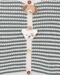 BEBE OTTO STRIPE ORGANIC KNITTED CARDIGAN
