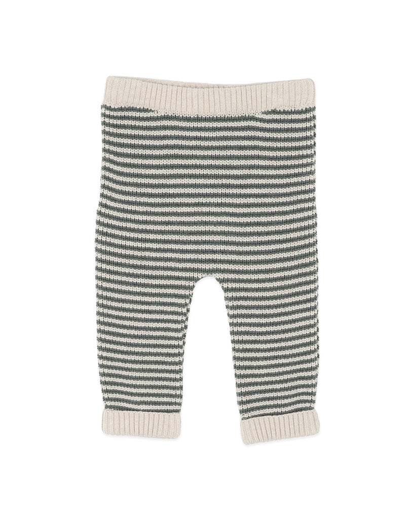 BEBE OTTO STRIPE ORGANIC KNITTED LEGGINGS