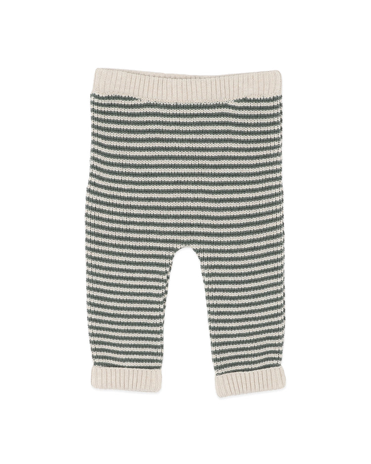 BEBE OTTO STRIPE ORGANIC KNITTED LEGGINGS