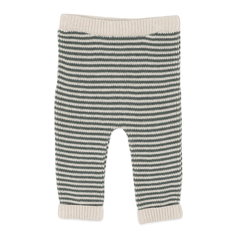 BEBE OTTO STRIPE ORGANIC KNITTED LEGGINGS