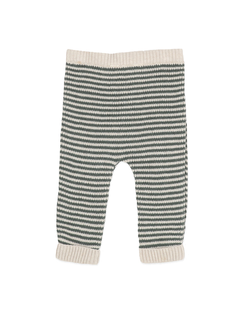 BEBE OTTO STRIPE ORGANIC KNITTED LEGGINGS