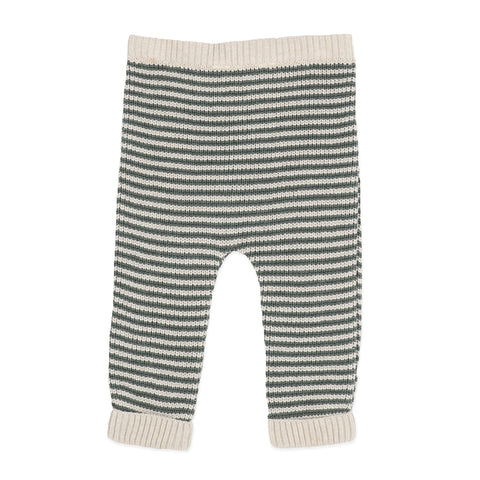 BEBE OTTO STRIPE ORGANIC KNITTED LEGGINGS