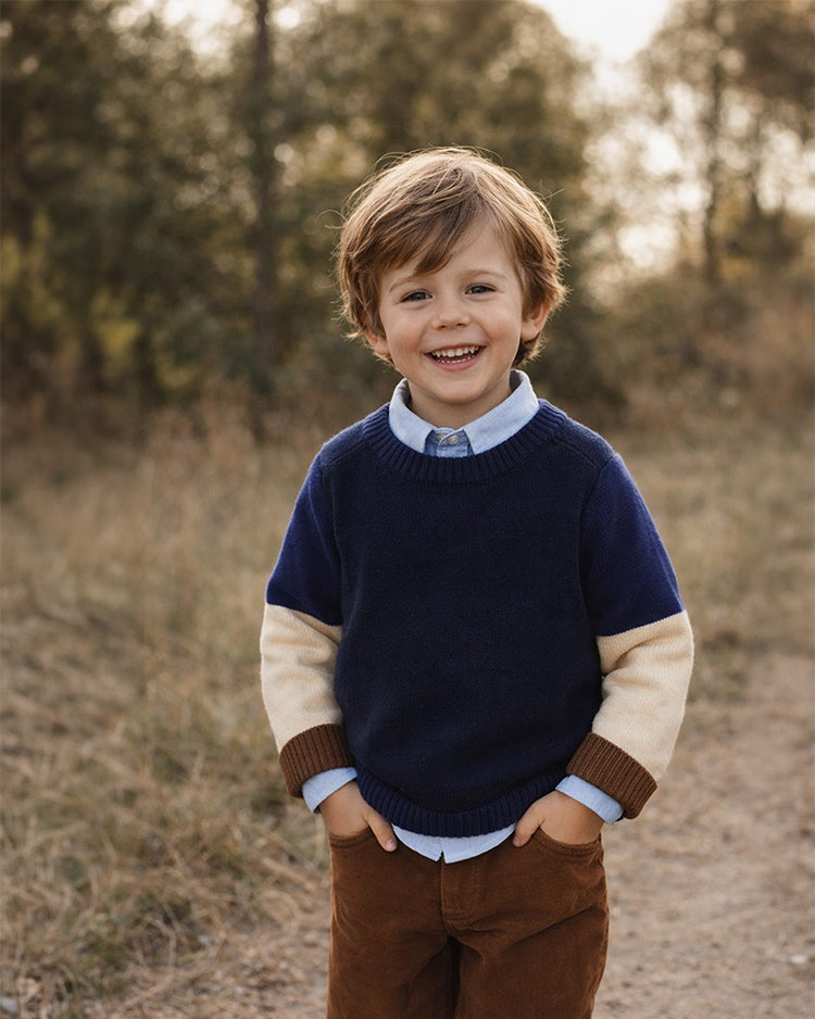 BEBE JAKE BLOCKED KNITTED JUMPER 3-7 YRS