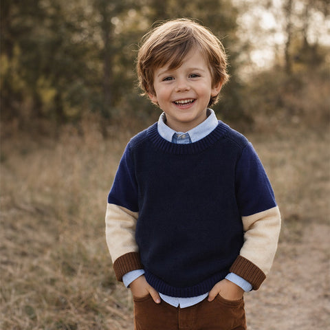 BEBE JAKE BLOCKED KNITTED JUMPER 3-7 YRS