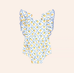 Huxbaby Lemon Tile  Bubble Romper