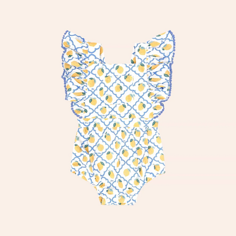Huxbaby Lemon Tile  Bubble Romper