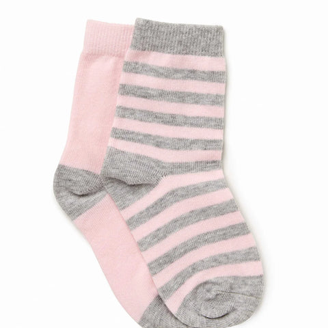 Marquise Pink and Grey Stripe Knitted Socks 2 Pack