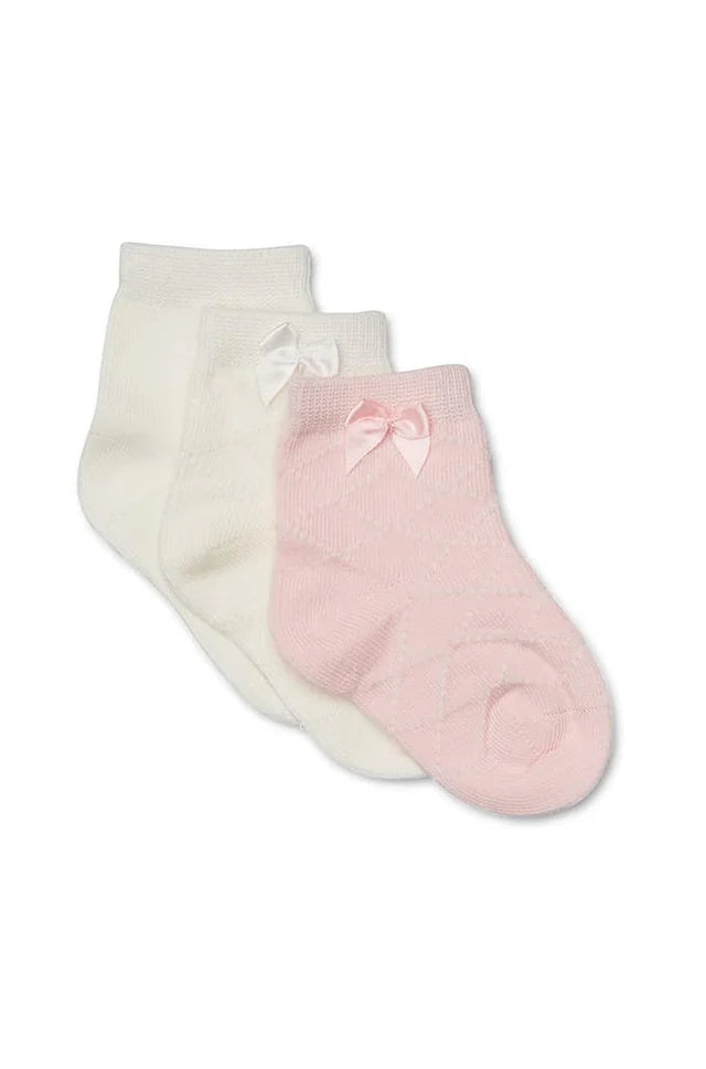 Marquise  Diamond with Bow Knitted Socks 3 Pack