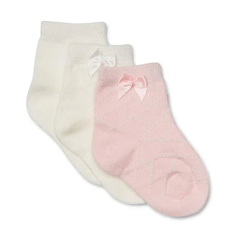 Marquise  Diamond with Bow Knitted Socks 3 Pack