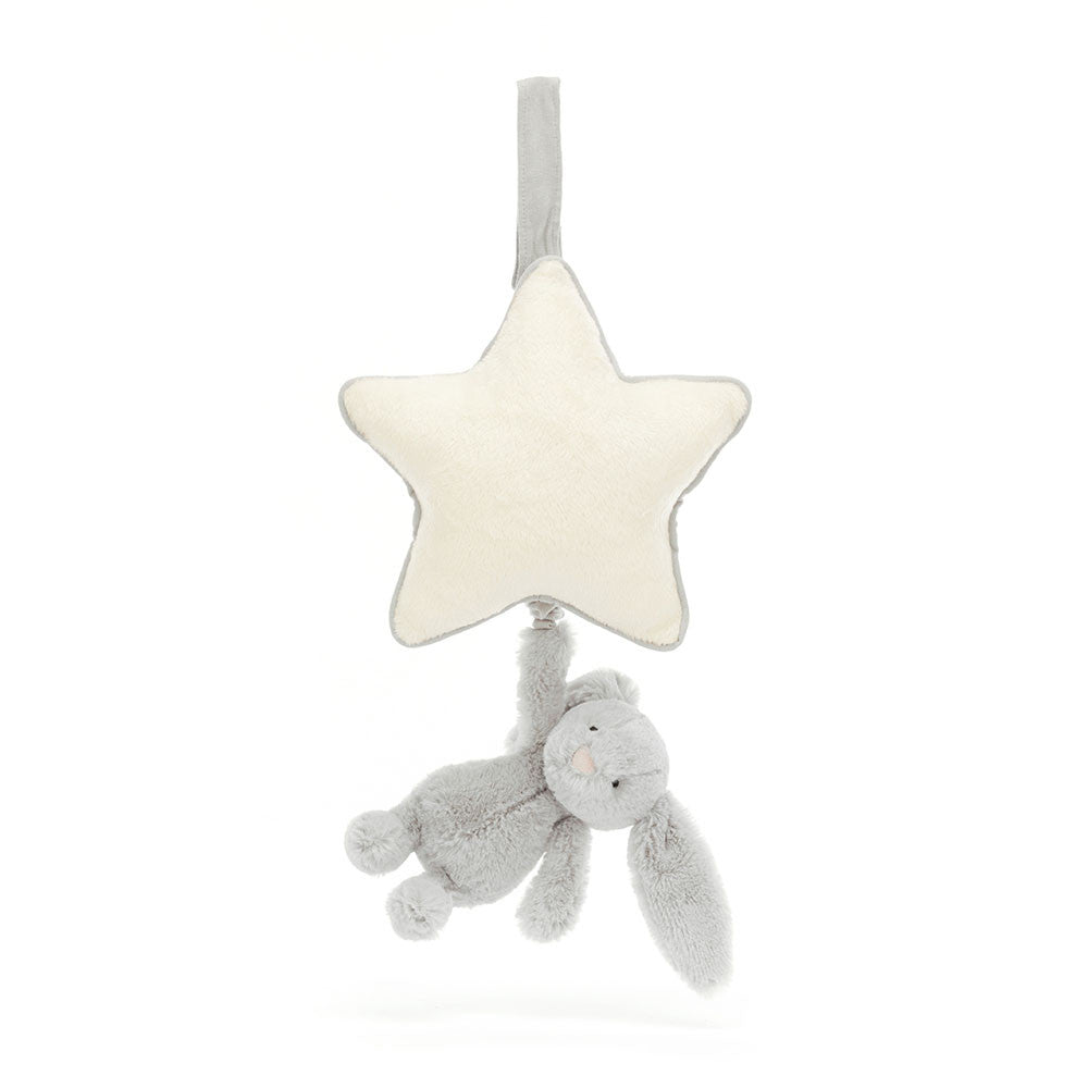 JELLYCAT Bashful Silver Bunny Musical Pull